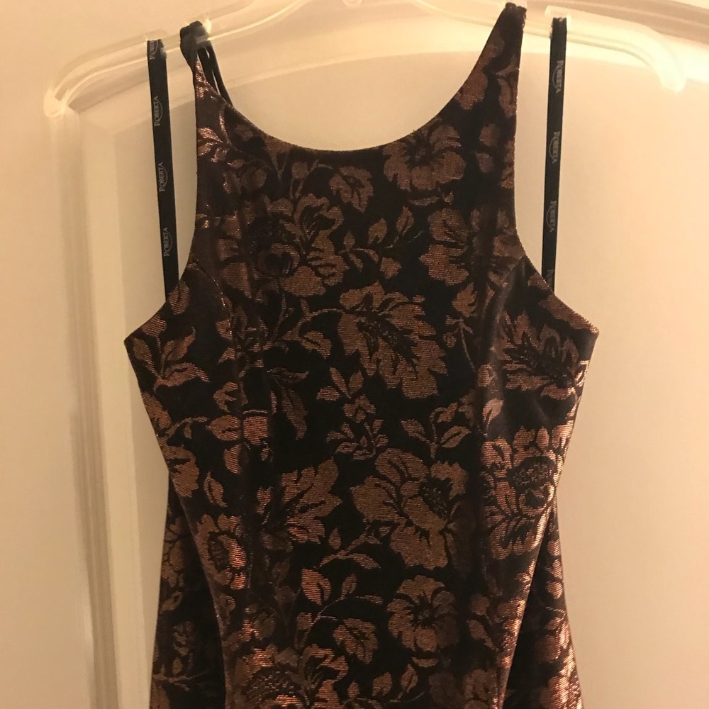 Black and copper dress